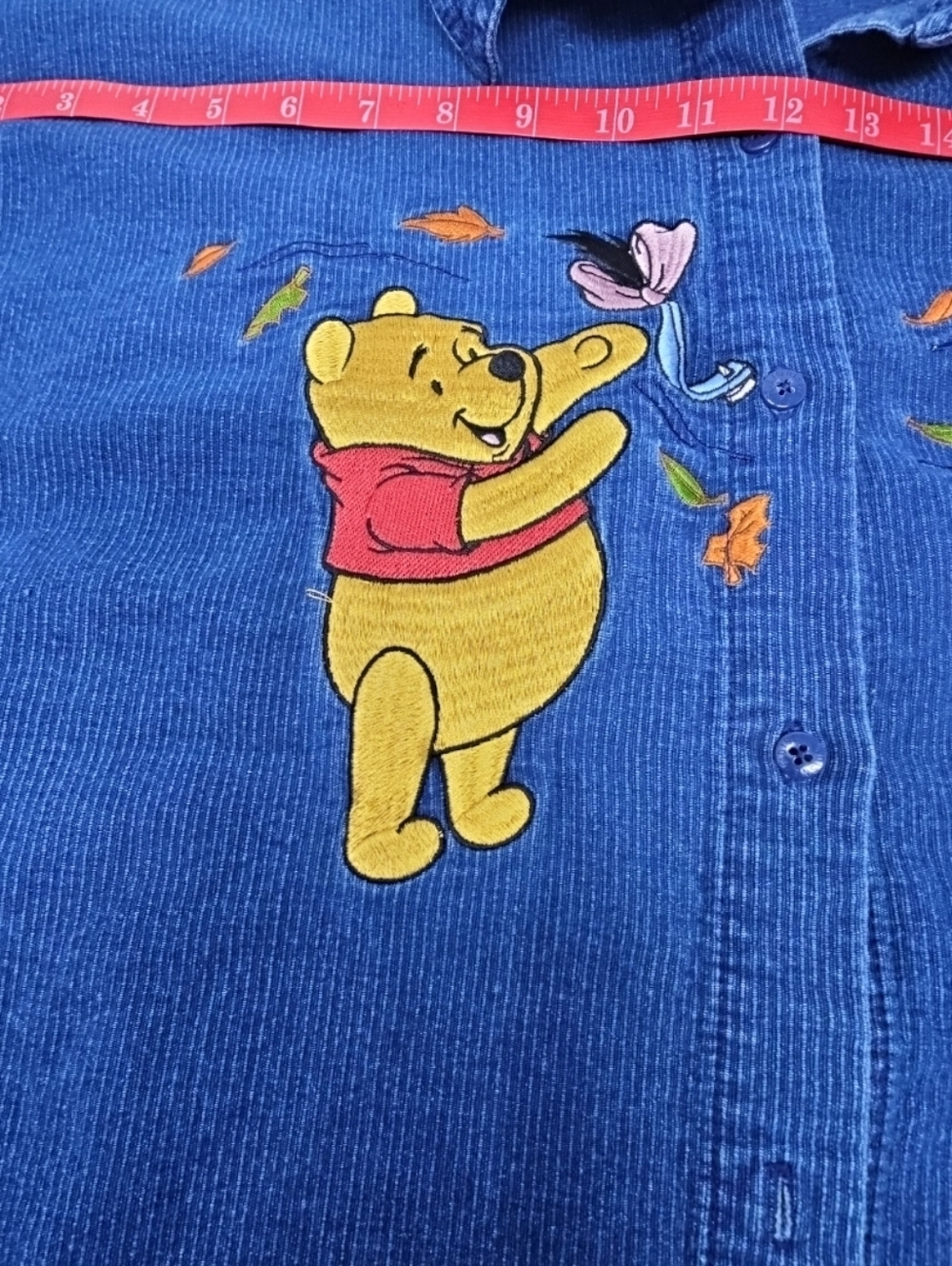Blue Winnie the Pooh & Eeyore Corduroy Women's Button-down - Picture 7 of 11